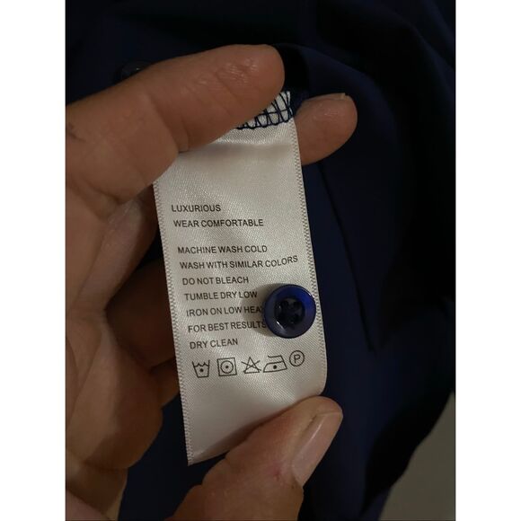 Spaidersilk Navy Button Down Long Sleeve Shirt Size XL NWOT - Picture 4 of 6